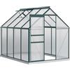 Outsunny Serra da Giardino in Policarbonato, Metallo e Alluminio, Anti-UV e Antivento, 190x253x199cm, Verde|Aosom
