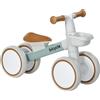 AIYAPLAY Draisienne bicicletta Bambino 4 ruote sella regolabile, manubrio ergonomico lega alluminio PP, bambino 1 a 3 anni - Grigio Marrone verde
