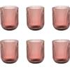 ROSE & TULIPANI Twisty Bicchiere Acqua Set 6 Pezzi 260ml Rosa Vetro