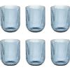 ROSE & TULIPANI Twisty Bicchiere Acqua Set 6 Pezzi 260ml Blu Vetro