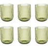 ROSE & TULIPANI Twisty Bicchiere Acqua Set 6 Pezzi 260ml Verde Vetro