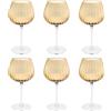 ROSE & TULIPANI Prismia Calici Universali Set 6 Pezzi 460ml Ambra Vetro Soffiato e Pasta