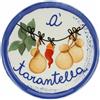 ROSE & TULIPANI Piatto Pizza Aumm Napoli A' Tarantella 31cm Blu Porcellana