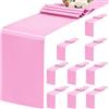 Teruntrue Confezione da 10 runner da tavola rosa, 30 x 183 cm, runner da tavola in raso per tavoli rotondi rettangolari, matrimoni, banchetti di compleanno, fidanzamenti, decorazioni per feste