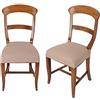 Casatessile Antimacchia Coppia Coprisedia da Cucina e Ufficio - Tessuto Elasticizzato - Made in Italy - Copri Seduta per Sedie - Beige