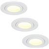 HCFEI | Faretto da incasso a LED Bianco 5W | 35mm di profondità d'incasso | Ø60mm di diametro del foro | Faretto regolabile per soggiorno, bagno | 230V | IP44 | Bianco neutro 4000K | SET 3