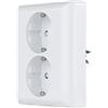 REV 0236350106 Presa da Incasso a 2 Prese. Set Completo: Telaio e Inserto, Bianco, 2-fach