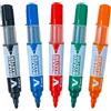 Pilot, Astuccio Da 5 Pennarelli Per Lavagna Bianca V-Board Master, Marker In Plastica Riciclata Begreen, Nero, Blu, Rosso, Verde, Arancione, Pennarello Per Lavagna Bianca Punta Media Da 4,5 mm