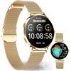 XCOAST SIONA 2 Nano, smartwatch da donna molto piccolo, oro, 37 x 6,9 mm, display Amoled ultra sottile, iOS & Android, impermeabile, piatto, polso, pressione sanguigna, ossigeno nel sangue, sport,