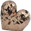 Deco 79 Ceramic Heart Decorative Sculpture Dimensional Angled Origami Inspired Home Decor Statue with Faceted Exterior, Accent Figurine 12 x 6 x 11, Rose Gold