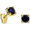 Miore - Orecchini Donna Oro Giallo Vero 9KT 375 - Orecchini punto luce con Zaffiri Blu incassati a Griffe, Orecchini anallergici a lobo.