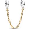 Pandora Moments 763904C00-05 - Catena di sicurezza con maglie allungate, in lega placcata in oro 14 carati, compatibile Moments, 5 cm, Argento sterling, Nessuna pietra preziosa