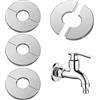 WAIZHIUA Set di 4 rosette in acciaio inox, copertura per rosette da 51 mm, copertura per tubi, manicotti in acciaio inox per rubinetti, tubi, tubi per radiatori (argento)