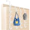Tahbarshi Appendiabiti sopra la porta, 4 pezzi x 5 ganci sopra la porta, appendiabiti in acciaio inox per camera da letto, vestiti, asciugamani, cappelli, borse risparmio (bianco, 1,7 + 2,6 cm)