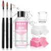 WEILAOK Slip Solution Acrygel, Soluzione Acrigel per Unghie, Liquido Acrygel, Contiene 3 Pennelli, 1 Tazza di Cristallo, 100 Fogli di Pulizia, Per Tutti i Tipi di Unghie o Manicure, 75 ML