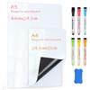 VynyQoo Lavagna Magnetica Frigorifero, Set da 2 (A3 + A4) Lavagne Cancellabili con 6 Pennarelli e 1 Cancellino, Facile da Scrivere e Pulire, Planner Settimanale per Casa, Cucina, Ufficio, Scuola