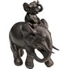 Kare Design Figura Decorativa Elefante Dumbo Uno, Marrone, Stile Esotico Giungla, Simbolo Famiglia, idea regalo, 19x18x9cm (A/P/L)