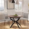 DEGHI Tavolo rotondo allungabile 100-140x100 cm con piano rovere e gambe in metallo nero - Larkin