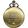 TREEWETO Orologio da tasca inciso per uomini marito a mio marito Orologi da tasca per marito per il compleanno di San Valentino matrimonio, bronzo, nan