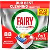 Fairy Platinum Plus - Compresse per lavastoviglie All in One, 88 pezzi, profumo di limone, lucentezza e formazione di calcare