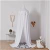 Shyneer Baldacchino rotondo a baldacchino, letto in cotone, zanzariera in cotone, baldacchino per camera da letto per bambini, decorazione camera da letto, senza tappetino da gioco (spandex, bianco)