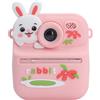Denash Camera da Stampa Istantanea a Doppia Lente da 48 MP con Zoom 16x, Filtri per Giochi Musicali, Registrazione Video HD Full Schermo da 2,4 Pollici, Design a Tripla Guardia, Giochi (Coniglio rosa)