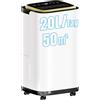Devoko Deumidificatore elettrico, 20 l, deumidificatore elettrico con sensore di umidità, deumidificatore elettrico con sensore di umidità, serbatoio dell'acqua da 6 l, timer da 24 ore, per casa