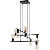 Eglo Lampada a sospensione Mezzana, lampada vintage a 8 luci, lampada a sospensione industriale in acciaio nero, lampada da tavolo da pranzo, lampada da soggiorno con portalampada E27