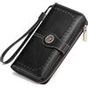 SENDEFN Portafoglio Donna Grande, Portafogli con Blocco RFID Elegante Grande Capacità Portamonete Donna in Pelle con 12 Scomparti per Carte
