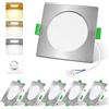 ALUSSO 6 Faretti LED da Incasso Piazza,4W 310LM Dimmerabile luci ultrasottili da soffitto e per l'illuminazione da interno,Lampada Bianco Caldo 3000K Bianco Neutro 4000K Bianco Freddo 6500K da Incasso