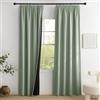 PONY DANCE 100% Tenda Oscuranti Verde Salvia Camera da Letto Tende Termiche Isolanti Soggiorno Moderne con Fettuccia 2 Pezzi L 140 x A 220 cm Blackout Curtains per Interni