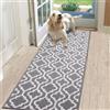 SHACOS Tappeto, passatoia 60 x 180 cm, tappeto da cucina per corridoio, vintage, lavabile antiscivolo, tappeto lungo e corridoio, antiscivolo, grigio