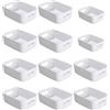 Nuangoo 12 Pezzi Cestini Portaoggetti in Plastica,Scatole Contenitore Portaoggetti Box Organizzatore con Manici per organizzare la cucina/armadio/ufficio/scuola e casa