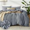 puredown 1PCS Copripiumino Matrimoniale 260x240cm+ 2PCS Federe in Microfibra 65x65cm, Set di Copripiumino Monocromatica per Letto Matrimoniale, Traspirante, Morbida, Oeko-Tex, Grigio