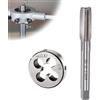 Bkemkri Filettatura Metrica e Maschiatura M10 x 1,0 mm, Metrico Maschi e Filiere, HSS Maschi a Mano, Dritto Scanalatura Macchina Tocca, Maschio per Filettare con Dado Tondo per Riparazione Dadi Bulloni