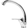 EM Miscelatore Rubinetto Monocomando Colorato Lavello Cucina Serie Swan con Flessibili (Cromato Lucido)