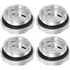 QUARKZMAN 4Pz Vetro Spia Olio Compressore Aria G1 Filettatura Maschio Indicatore Plastica Livello Vista Liquido Lega Alluminio Testa Esagonale Finestra con O-Ring Aria Raccordi, Argento