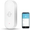 SENCKIT Sensore di vibrazione intelligente: rilevatore di rottura del vetro wireless, sensore di porta WiFi con allarmi app, sensibilità regolabile, sensore di sicurezza per sistema di allarme -1Pack