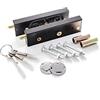 Generic UK Security Supplies - Coppia di serrature per porte da garage con 3 chiavi e fissaggi, coppia di bulloni per porte di garage di sicurezza robuste, adatte per porte da garage in legno o metallo