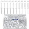 JTAREA 130 Pezzi 4,8 × 25 mm Rivetti Ciechi in Alluminio con Rondelle Rivetti Pop Ciechi Ribattini Rivetto Aperti Blind Rivets (Argento)