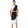 Mufeng Uomo Augustus Costume Romano Giulio Cesare Costume da Dio Greco Vestito Toga Vestaglia Costume di Carnevale FHalloween Fancy Dress Travestimento A Nero XL