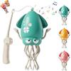 RuiDay Giocattolo a forma di polpo danzante, Polpo Danzante con LED e Musica,Evitamento Automatico degli Ostacoli e Strisciamento,Polpo Ballerino Elettrico per Bambini (Verde (con canna da pesca))