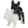 KARE Design figura decorativa Love Dogs, nero/bianco, motivo cani, idea regalo amanti cane, animali porecellana, decorazione divertente, pop art, 18 cm, Bianco/Nero