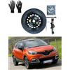 D'ANGELO 1988 Kit Ruotino di Scorta 16 compatibile con Renault Captur 4 fori (2013-2019) con Cric, Chiave, Guanti e Sacca 125/80r16
