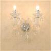 LANMOU Applique a Candela Classica, Lampada a Muro Decorativa Interno Lampada da Parete in Cristallo Vintage per Camera da Letto Soggiorno Ristorante con Lampadina E14 25W,Clear,2 Lights