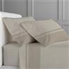 Clara Home Milano CLARA HOME Completo Lenzuola Letto, Completo con Federe per Guanciali, Ideale per tutte le Stagioni, Made in Italy (Borby Beige, Matrimoniale 2 Piazze)