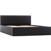 Gecheer Struttura Letto Singolo Idraulico Con Contenitore in Similpelle Nera 140x200cm - Telaio Giroletto in Ecopelle