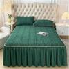 Highdi Gonna da Letto Gonna per Letto Singolo/Matrimoniale/Una Piazza e Mezza Trapuntato Velluto Copriletto con volant Elasticizzata Antiscivolo Gonna Letto Coprimaterasso (90x200cm,Verde chiaro)