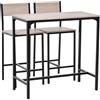HOMCOM Tavolo da Bar con 2 Sedie, Set da 3 Pezzi in MDF naturale, 89x45x87 cm, Nero