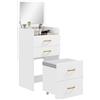 HOMCOM Tavolo da toeletta 3-in-1 con specchio, comodino, sgabello a rotelle, cassetti, Bianco | Aosom Italy